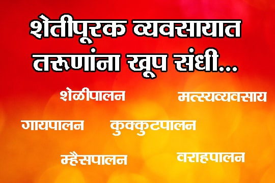 ‍शेतीपूरक व्यवसायात तरूणांना खूप संधी