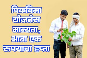 पीकविमा योजनेस मान्यता, आता एक रुपयाचा हप्ता